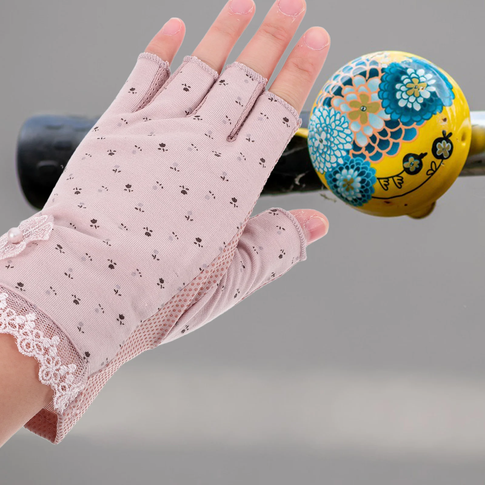 زوج واحد من قفازات الحماية من الشمس، تصميم نصف إصبع قابل للتنفس للقيادة والركض والتسلق والمشي لمسافات طويلة والأنشطة الخارجية