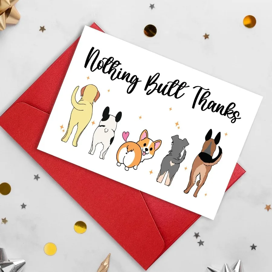 لطيف الكلب شكرا لك بطاقة للمعلمين بوس الأصدقاء مضحك التقدير هدايا للنساء الرجال الهدايا البيطرية لا شيء بعقب شكرا P #3