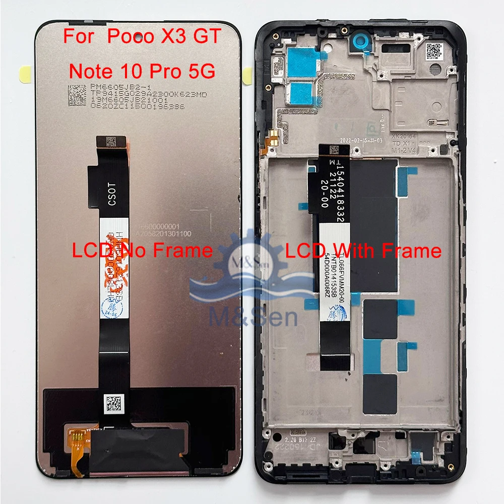 

6.6"Original For Xiaomi Poco X3 GT LCD Screen Display+Touch Panel Digitizer Frame For Xiaomi Redmi Note 10 Pro 5G Display