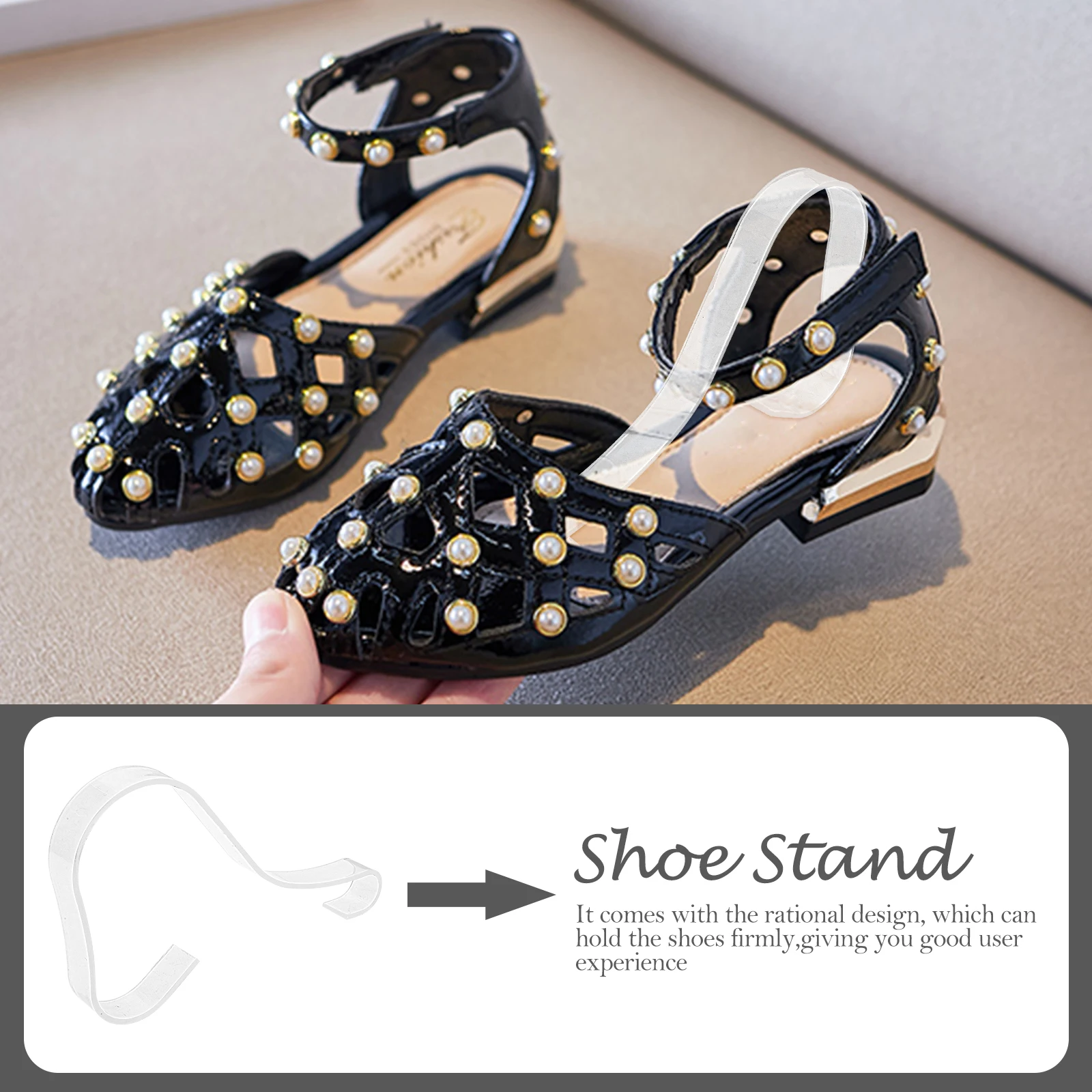

10pcs Shoe Display Rack Acrylic Support Holder Proper Size Sandal High Heels Shoes Organiser Wing Stand