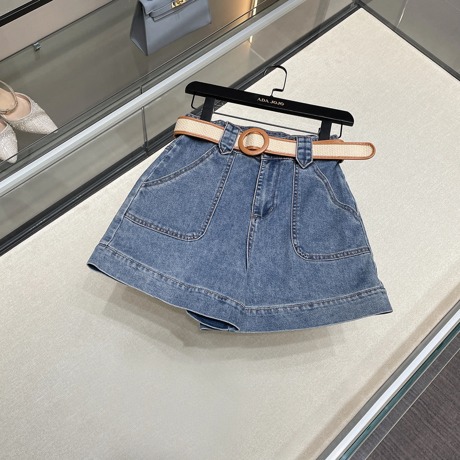 High Waist Straight Leg Wide Leg Jeans orts Belted Waist Retro Sle Summer Faion Women's Premium Clothing LA6767