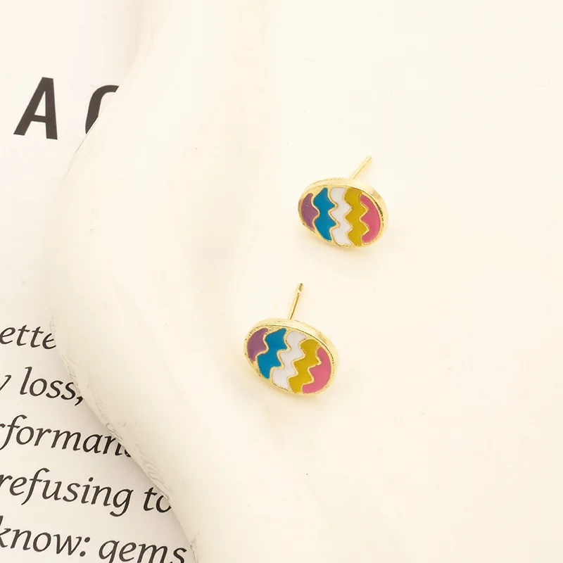 عيد الفصح شين البيض الكرتون الأذن الكفة الاسمية Faion مجوهرات سبيكة هندسية القرد المرأة الأذن ترصيع تصميم احتفالي عبر الحدود