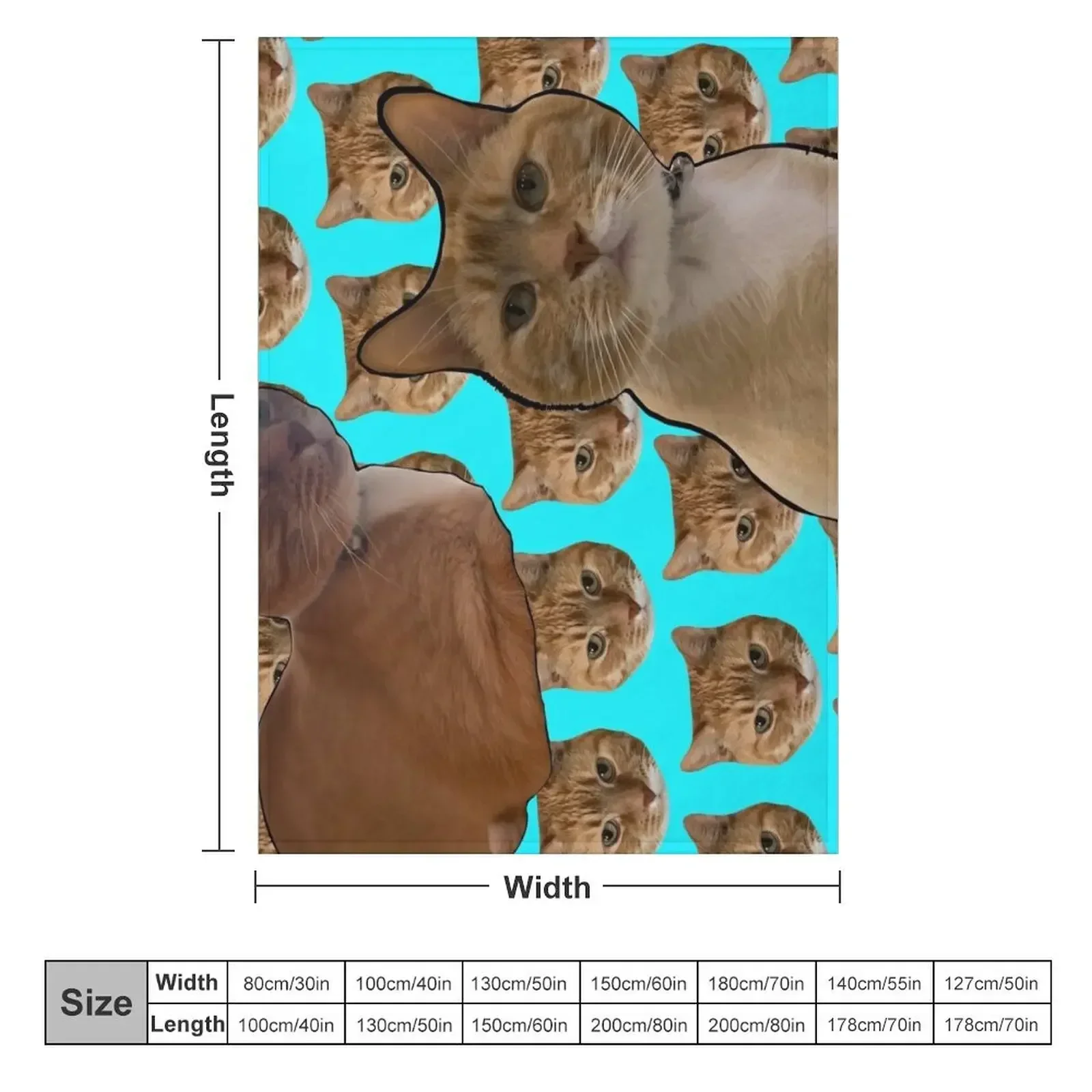 Field of Ginger Cats Named Steve Throw Blanket couch cozy soft plush fuzzy picnic outdoor blanket