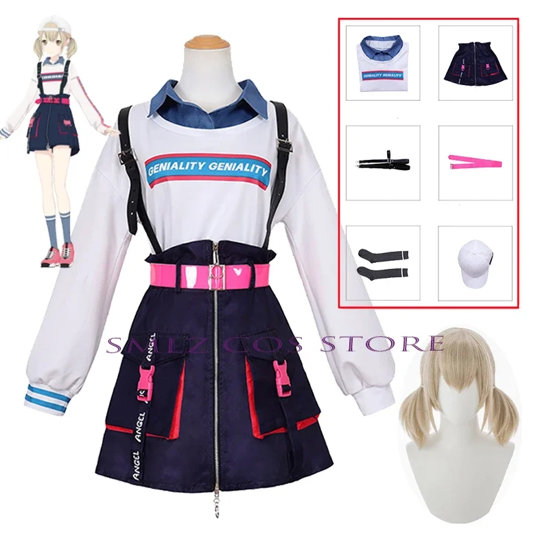 Anime Vivid BAD SQUAD Cosplay Azusawa Kohane Cosplay New Uniform Wig Colorful Stage! Costume VBS Khn Suspender Outfits for Women