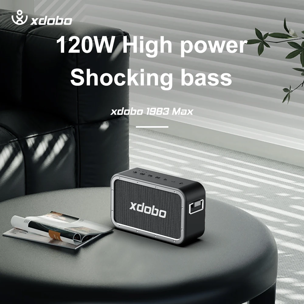 XDOBO 1983 ماكس 120 واط سمّاعات بلوتوث مقاوم للماء عميق باس 15000 مللي أمبير مضخم صوت صندوق الصوت مع وظيفة بنك الطاقة BT/USB/TF/AUX