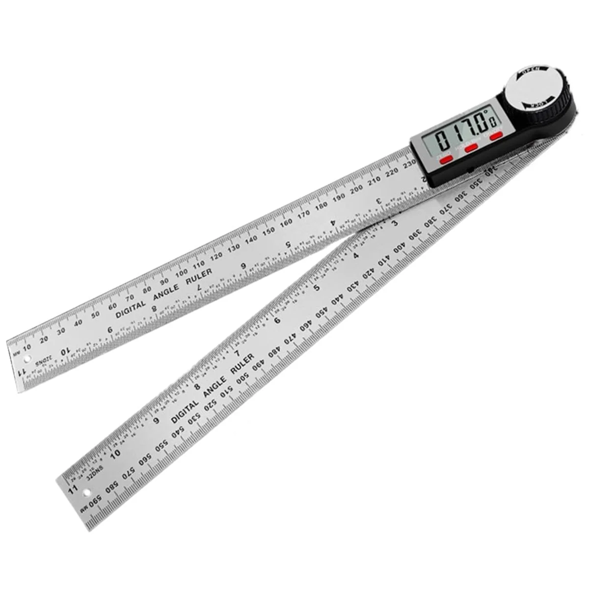 

Digital Display Angle Ruler,2-In-1 Precision Ruler & Digital Angle Finder Protractor, (Stainless Steel-300MM)