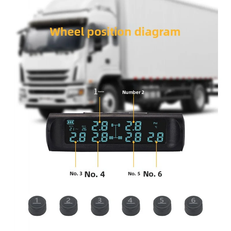 Sensor Power Real-Time Monitoring Air Pressure Safety Truck Tire Pressure Monitor External Truck Tire Pressure Display