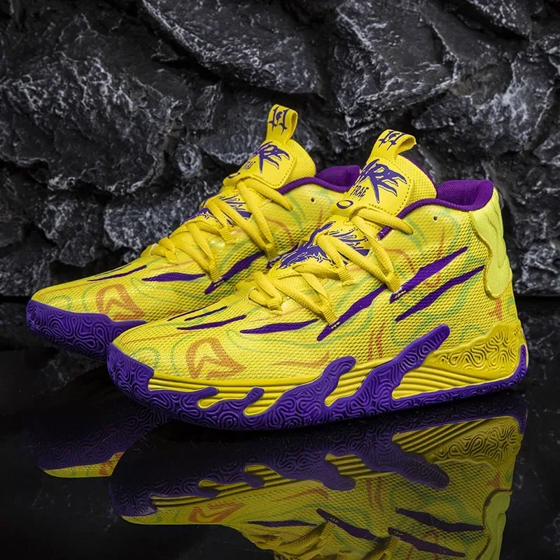 High Quality Mens Basketball Sneakers Wearable Gym Non-slip Training Sports Shoes for Kids Cushion Basketball Shoes Male image 2