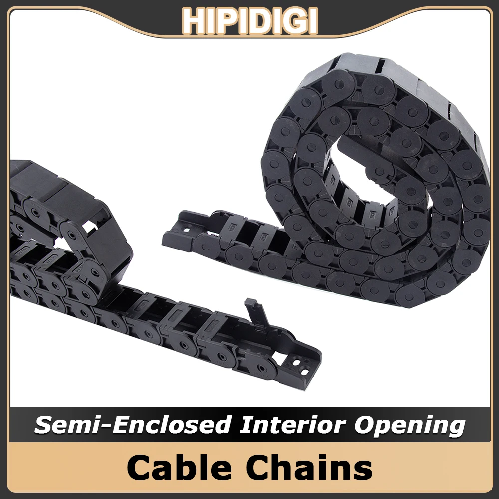 Cable Chains 1m Semi-Enclosed Interior Opening 18x18 18x25 18x37 18x50 Bending Radius 28 38 48 60 75mm for CNC Cutting Machine