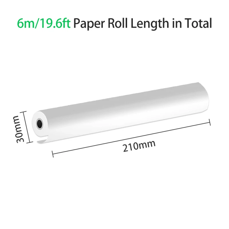 1 Roll/ 5 Roll/ 10 Roll A4 Thermal Paper for Portable Thermal Printer BPF Free Material Safe High Quality Printing Paper Roll