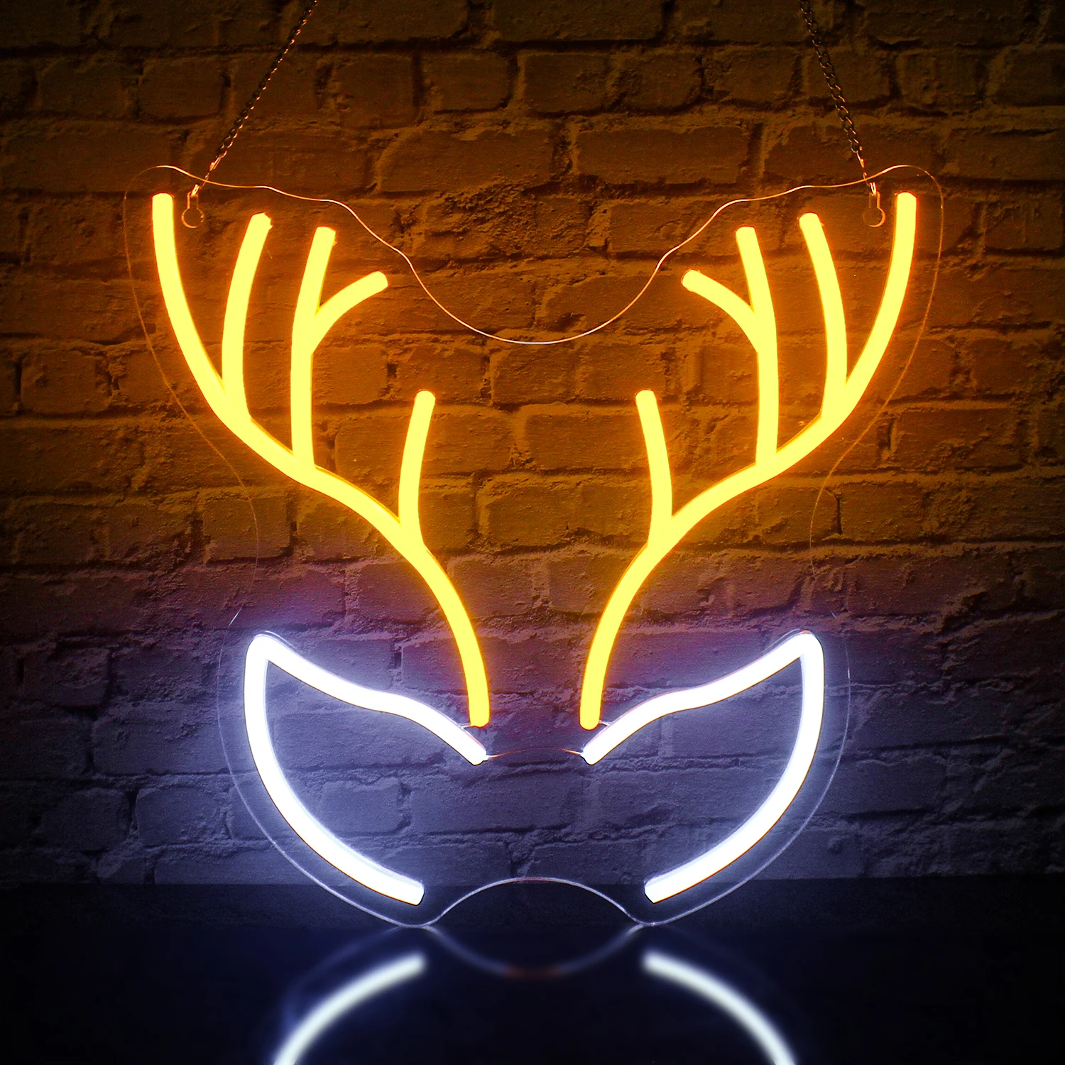 

Merry Christmas Neon Sign Christmas Deer Antlers Led Sign for Wall Decor Light up sign Led Neon Sign for Living Room Christmas