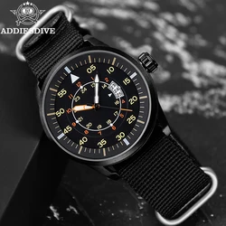ADDIESDIVE 44MM Fashion Quartz Men Watch Hardlex Dial Window 50M Waterproof Nylon Strap Watches For Man JD1508 Relogio Masculino