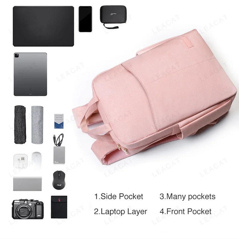 Women laptop backpack waterproof Shockproof fit 15.6inch notebook Simplicity Macaron business backpack Schoolbag