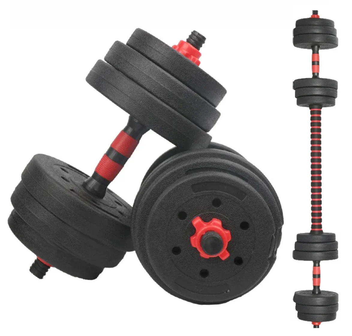 Multi-Shape 2 in 1 Barbell Dumbbells Exercise 10KG 15KG 20KG 30KG 40KG Environmental Protection Cement Material Dumbbells