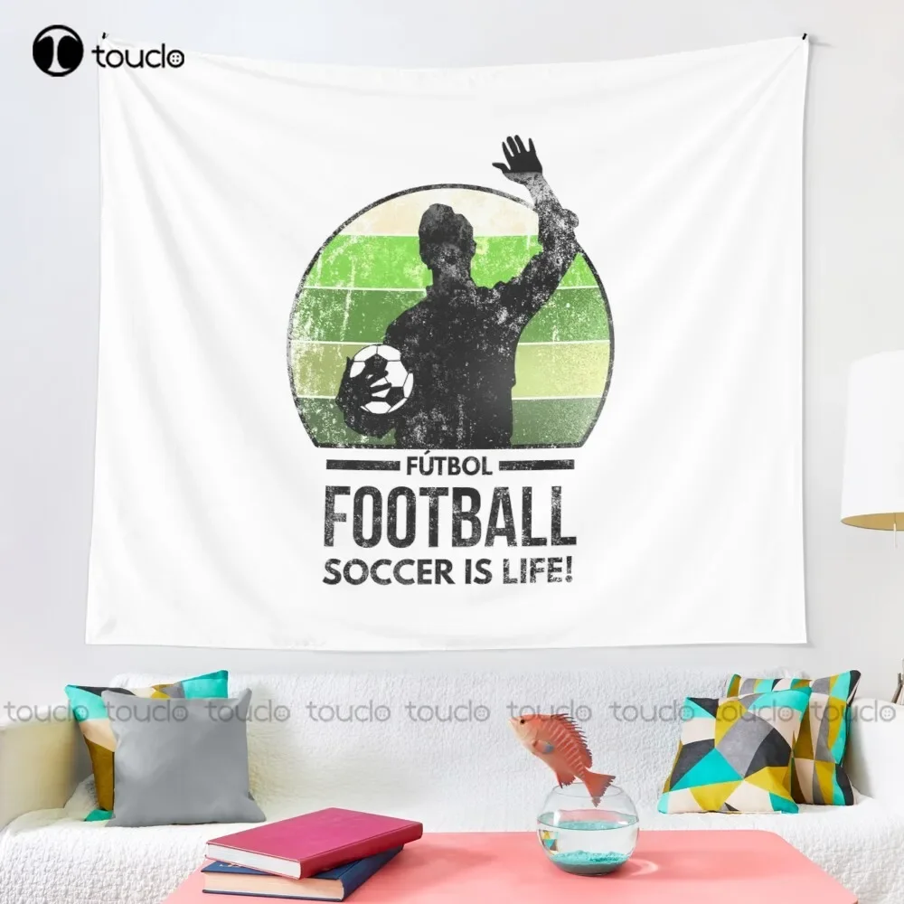 New Futbol Football Soccer Is Life Tapestry Tapestry Review Tapestry Wall Hanging For Living Room Bedroom Dorm Room Home Decor