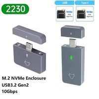 M.2 NVMe 2230 SSD Enclosure USB C Adapter 10Gbps USB3.2 Gen2 External SSD Case for M2 2230 NVMe SN740/SN530 520/PM991a/BG4/BC711