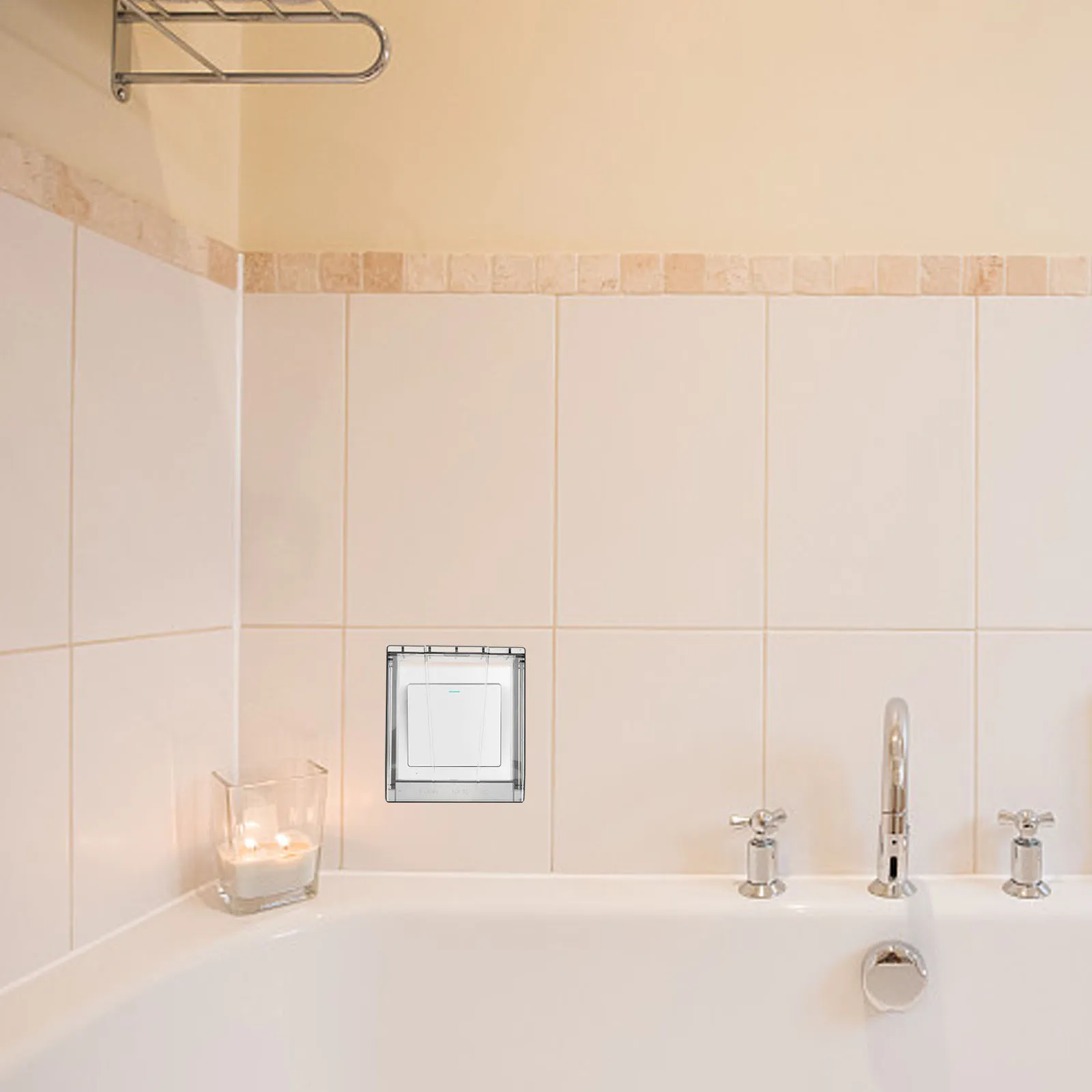 

Transparent Waterproof Outlet Cover Adhesive Sticky Wall Socket Cover for Bathroom Outdoor Protection Durable Plastic Socket