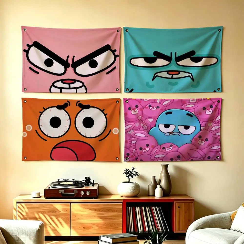 Popular Cartoon g-Gumball Anime  Flags Wall Hanging Tapestry Outdoor Garage Room Decorative flag Background Blanket
