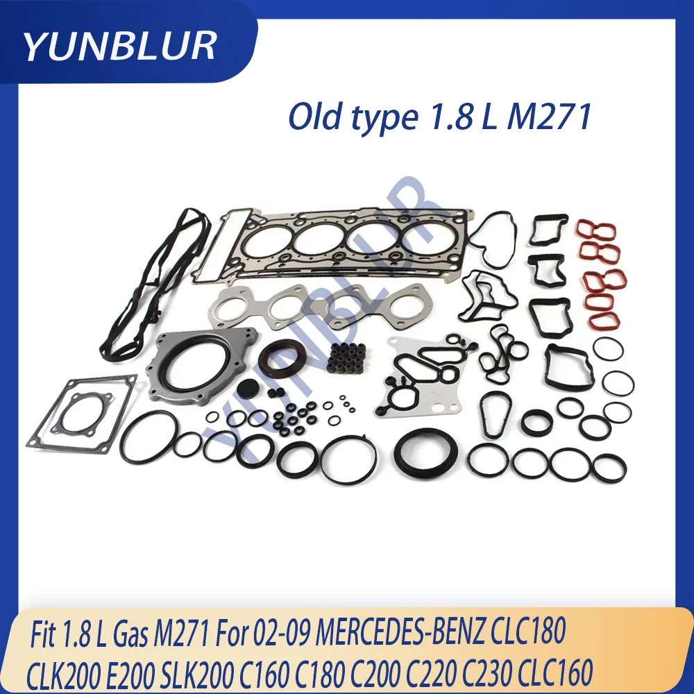 

Комплект полных прокладок двигателя для 1.8L бензиновых двигателей M271, подходит для MERCEDES-BENZ CLC180, CLK200, E200, SLK200, C160, C180, C200, C220, C230, CLC160 (2002-2009 гг.)
