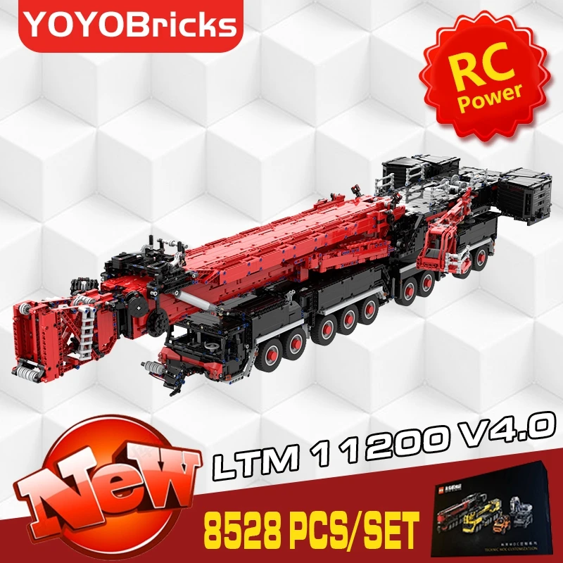 

8528PCS/Set MOC LTM11200 14 Motor Ultra Large Small Particle Building Blocks RC Lithium Battery Version Engineering Crane Set