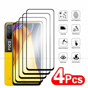 2/4 adet temperli cam için Xiaomi Poco M3 Pro ekran koruyucu Xiaomi Poco M3 Pro tam tutkal telefon cam için Xiaomi Poco M3 Pro