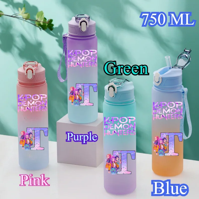 Botol Air Kpop Demon Hunters 750ML Warna Gradasi Anti Bocor Botol Olahraga Merchandise Pop Korea Hadiah Untuk Penggemar