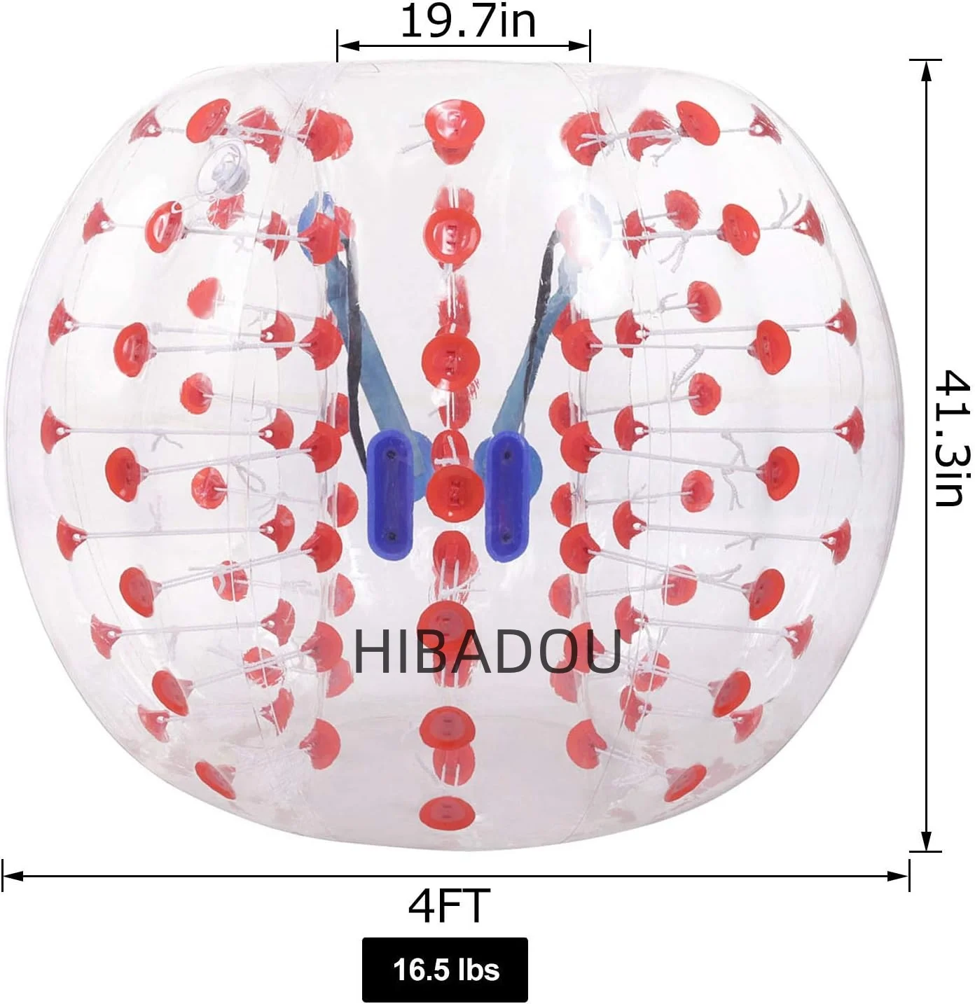 HIBADOU Inflatable Bubble ลูกฟุตบอล 1.2 m/4ft TPU Ball ฟองฟุตบอล Inflatable Zorb Ball ลูกกันชนมนุษย์หนูแฮมสเตอร์บอล
