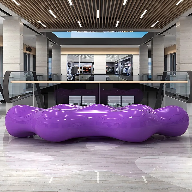 

Y Fiberglass leisure chairs, creative cloud shaped chairs in shopping malls, outdoor hotel lobby art landscape chairs