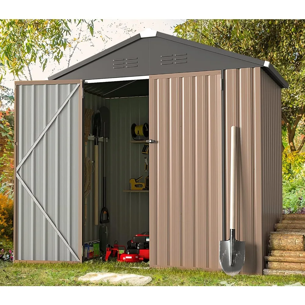 

6' x 4' Metal Storage Shed for Outdoor, Storage Shed with Design of Lockable Doors, Utility and Tool Storage,Outside use.