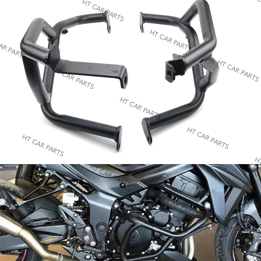 

For Suzuki GSXS750 2017-2023 Black Motorcycle R 18 Engine Guard Crash Bar Bumper Protector Frame Protection