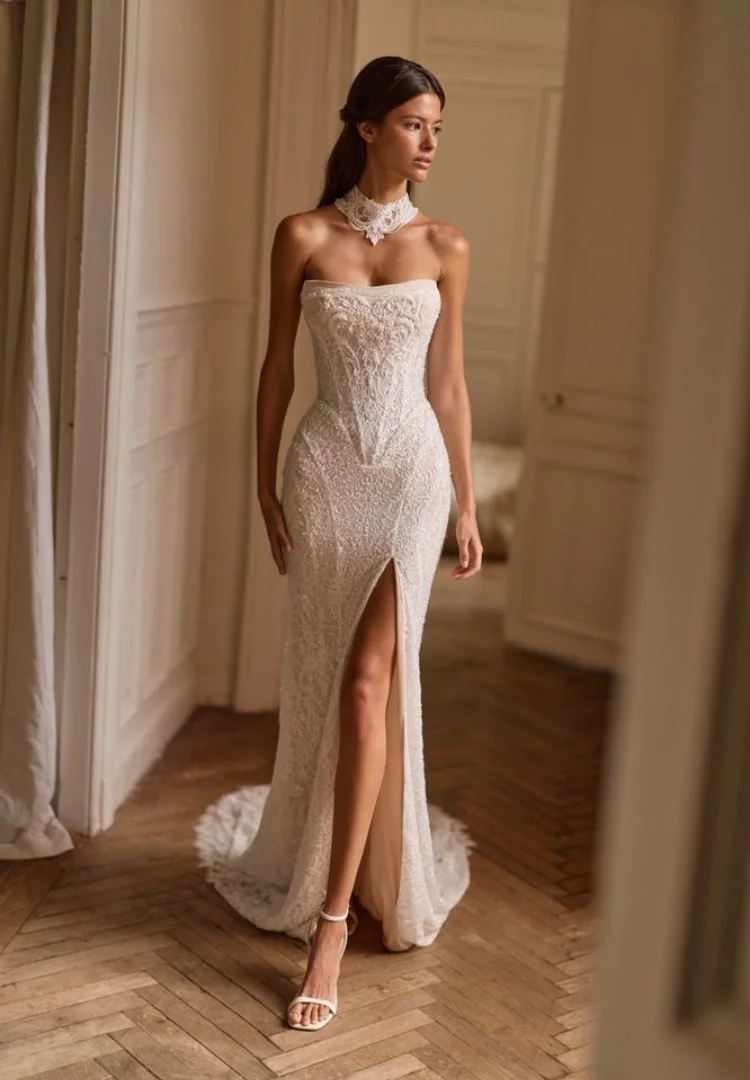 

Свадебное платье фасона «русалка» с кружевом, больших размеров, минималистичное, для элегантной принцессы, на заказ