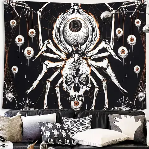 कंकाल खोपड़ी टेपेस्ट्री कवाई कमरे की सजावट टेपेस्ट्री दीवार पर टांगने वाली घड़ी बोहो सजावट टेपेस्ट्री लटकने वाला कपड़ा घरेलू टेपेस्ट्री 8 best sales खोपड़ी टेपेस्ट्री - №8