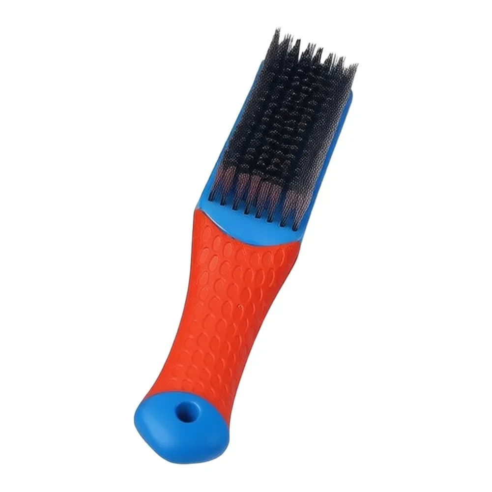 Stainless Steel Copper Wire Brush 8 Row Silicone Handle For Rust Grime Removal Cleaning Walnuts Olives Industrial Hand Tool