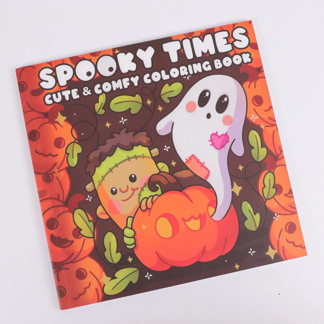 Libro da colorare per adulti di Halloween: libro da disegno per alleviare lo stress Spooky Times con disegni carini, regalo perfetto per il compleanno