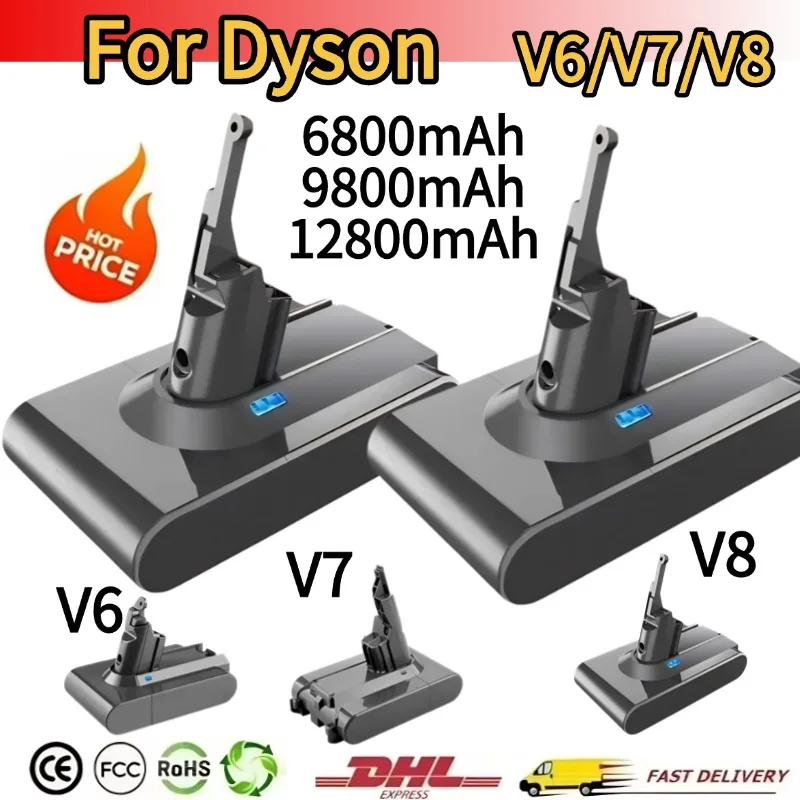 

Vacuum Cleaner Rechargeable Battery for Dyson V6 V7 V8 Series SV07 SV09 SV10 DC58 DC31 Absolute Fluffy Animal Pro Batteries
