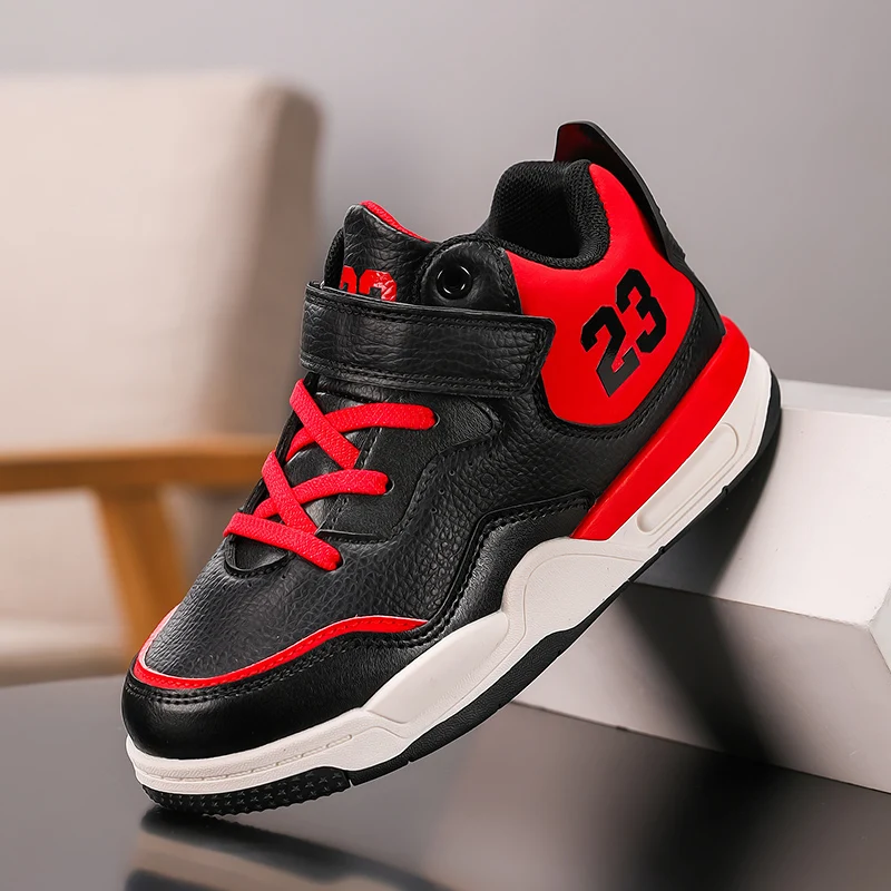 Autumn Childrens Boy Sneakers Pu Leather Outdoor Non-slip Boys Basketball Shoes School Running Luxury Fashion Boys Sports Shoes view 6