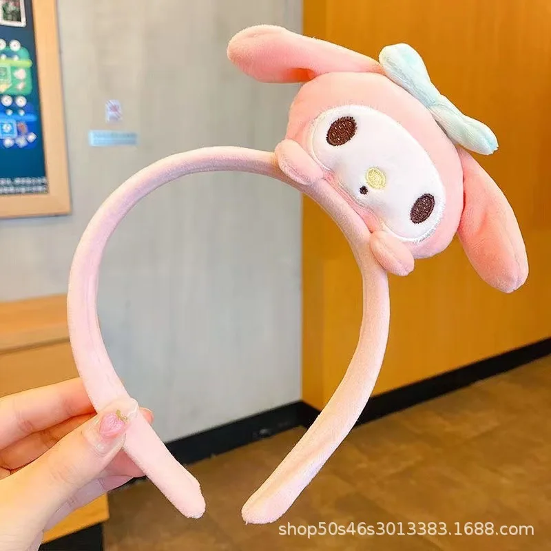 Повязка на голову Sanrio с рисунком для женщин, повязка для мытья лица, модные аксессуары для волос для девочек