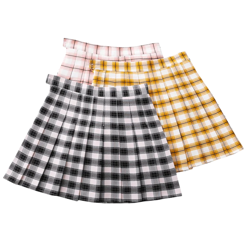 Women's Skirt Fall 2024 School Uniform Girls Pleated Miniskirt Korean Style Y2k Clothing A Line Saia Feminina Plaid Short Skirts