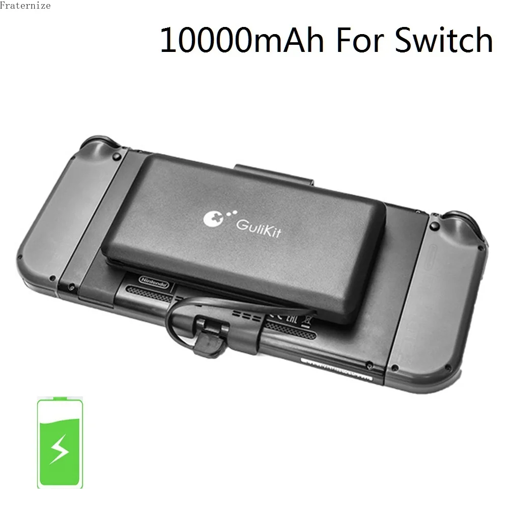 For Nintendo Switch 10000mAh Portable Power Bank Back Clip Power Pack Phone Tablet USB TypeC External Fast Charging Battery Case