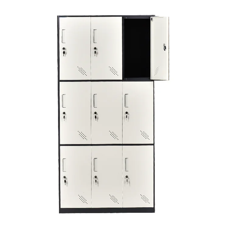 

Wholesale Best Seller Gym Locker Cabinet 9 Door Steel Locker Employee Metal Lockers 9 Compartments Best Price High Quality