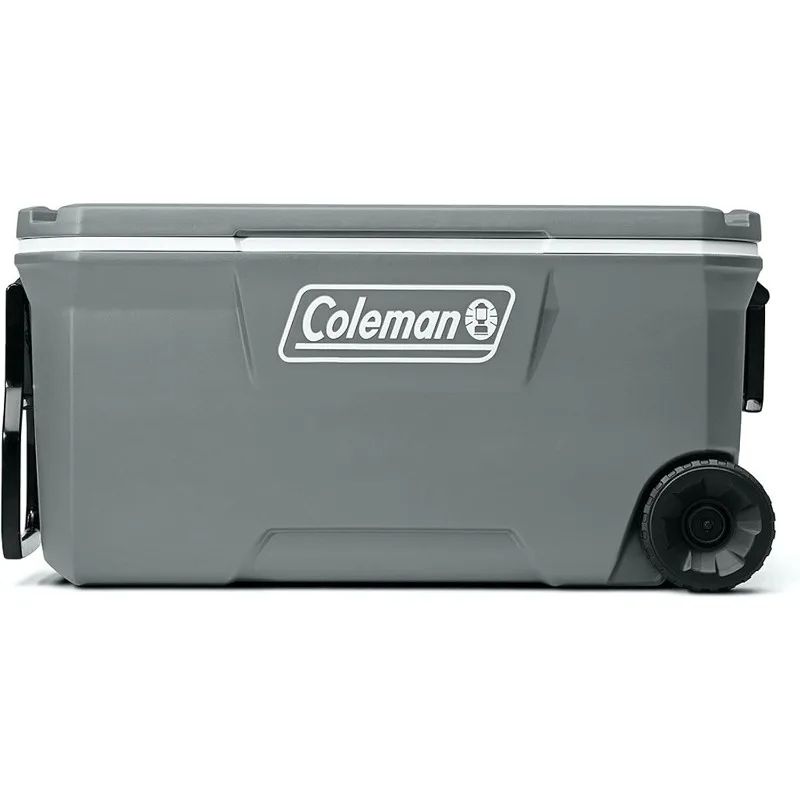 Coleman 316 Series Insulated Portable Cooler with Heavy Duty Wheels, Leak-Proof Wheeled Cooler with 100+ Can Capacity Keeps Ice