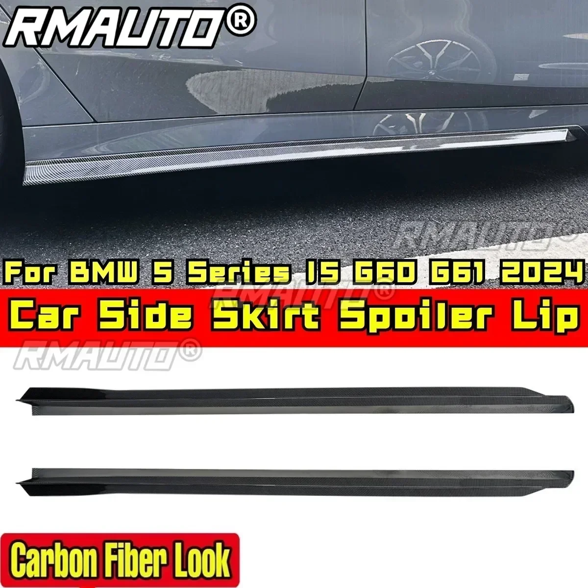 I5 G60 G61 Body Kit Side Skirt Spoiler Glossy Black MP Style Side Skirt For BMW 5 Series I5 G60 G61 2024 Car Accessories