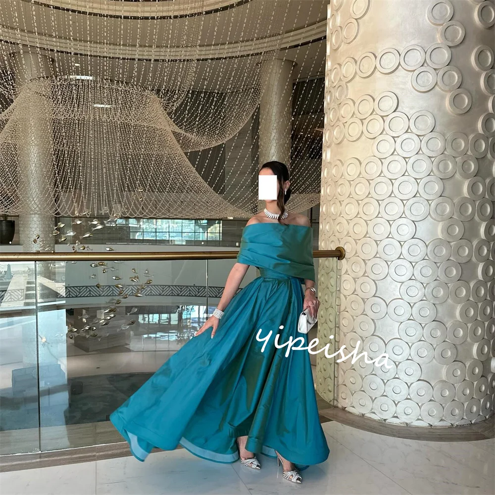    Saudi Arabia Jersey Draped   Gown Off-the-shoulder Bespoke Occasion  Long es  Dresses