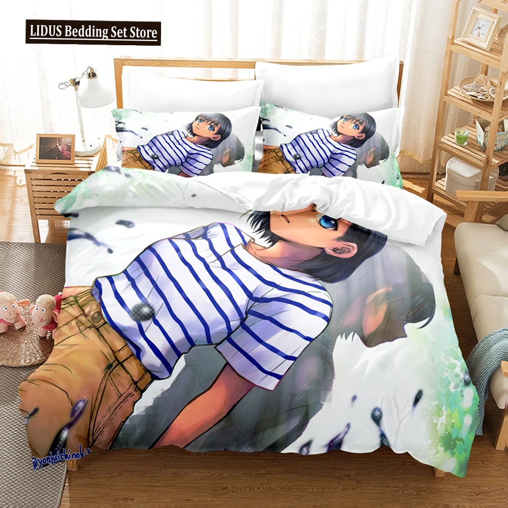 

3D Printed Summer Time Rendering Bedding Set Anime Duvet Cover Double Twin Full Queen King Adult Boys Bedclothes Quilt Cover