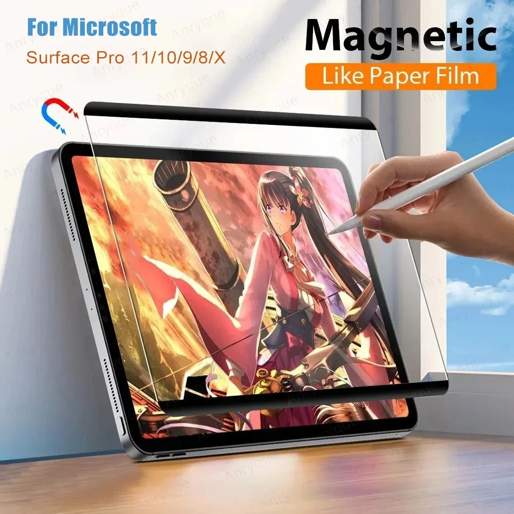 Paperfeel Magnetic Screen Protector for Microsoft Surface 11/10/9/8/X 13 Inch Matte PET Like Paper Film Detachable and Reusable