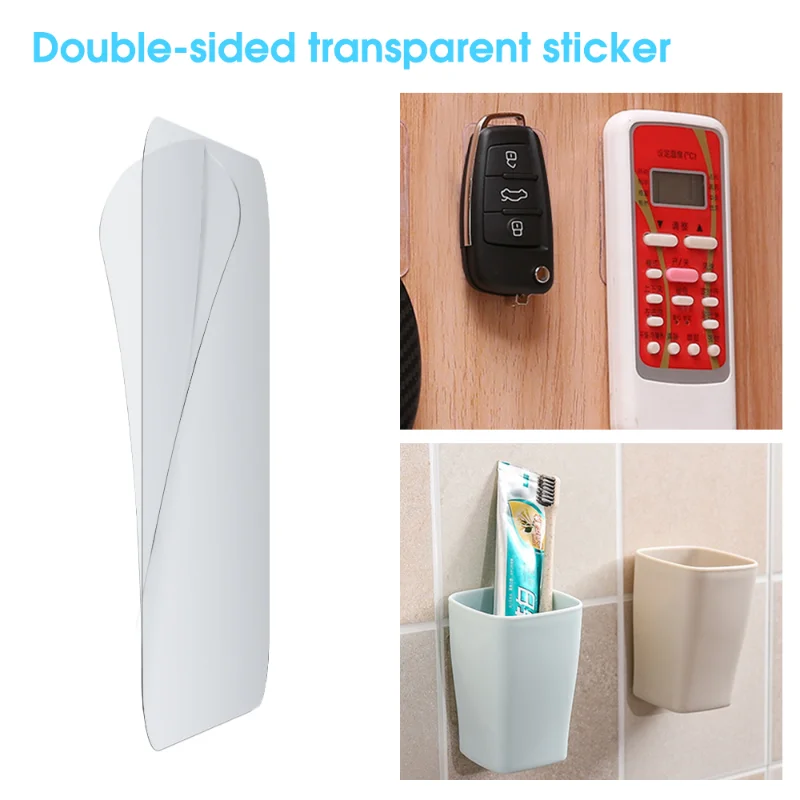 60-1pcs Transparent Double Sided Stickers Tape Reusable Nano PVC Tape Waterproof Wall Sticker Traceless Self Adhesive Tape 2x5cm