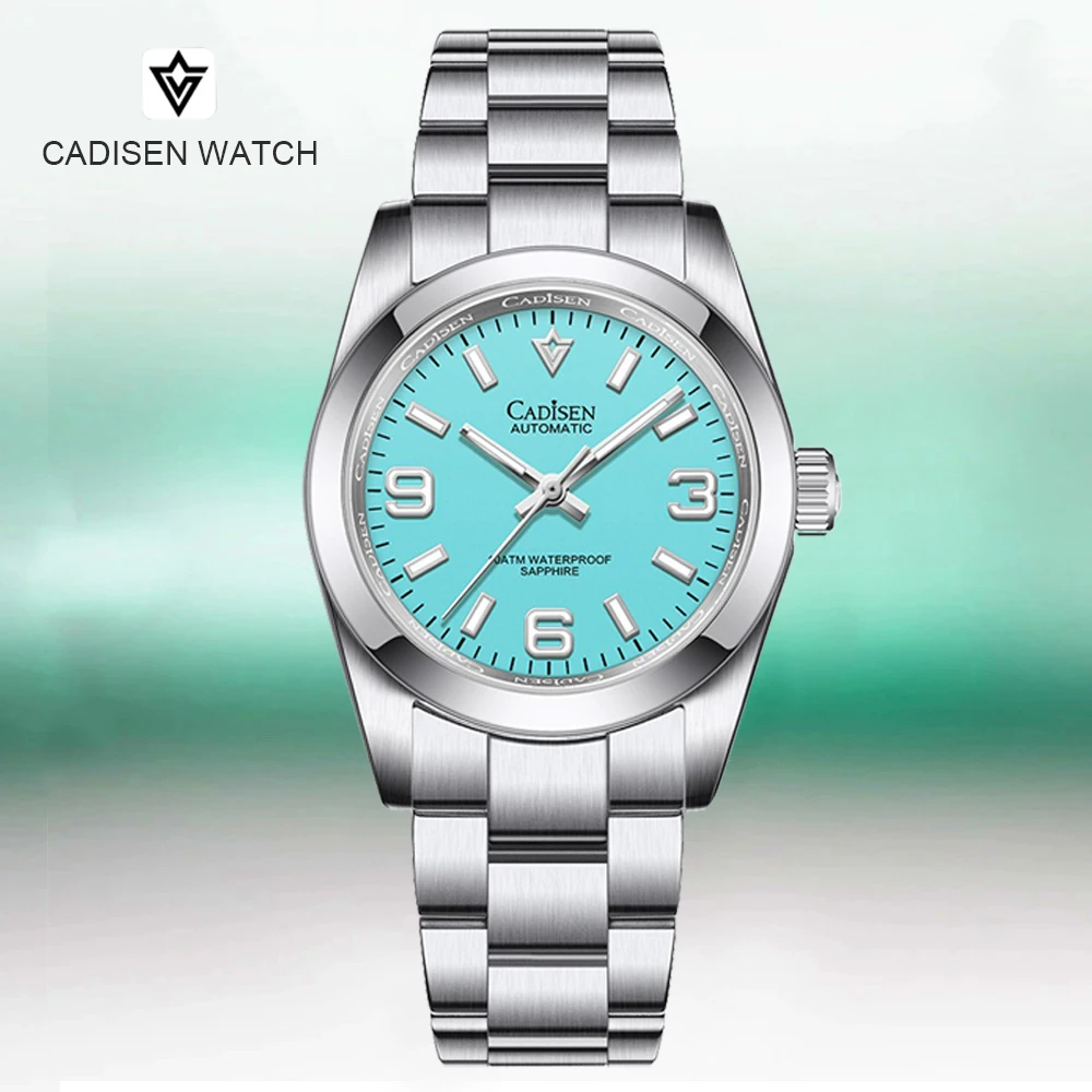 

CADISEN 36MM New NH35 Men Mechanical Watch AR Sapphire Glass BGW9 Blue Luminous Automatic Watch For Men 100M Waterproof Watches