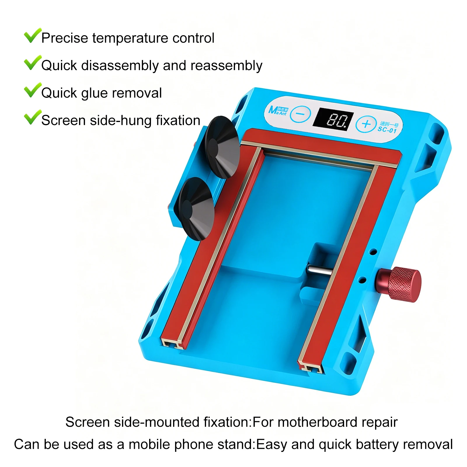 

MaAnt SC01 LCD Screen Heating Separator Quick Removal Heating Tool for Phone Screen Frame Heating Adhesive Remover Disassembly