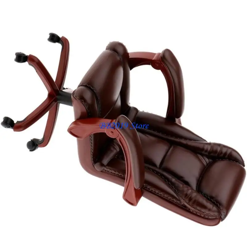 

Q0KB Профессиональный поворотный исполнительный стул для 1/6 кукольного дома, механизм вращения дисплея, офисный стул для