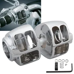 Motorcycle Chrome Handlebar Control Switch Housing Switch Cover For Harley Touring Glide Road King Sportster Dyna Softail FatBoy